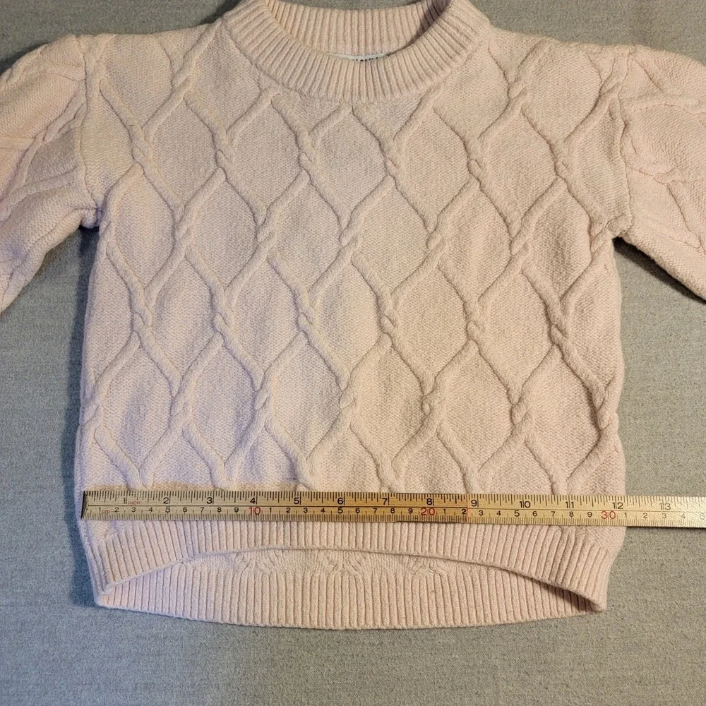 Old Navy Cable Knit Sweater Kids 5T Pink Good SoSoft Crew Neck Long Sleeve